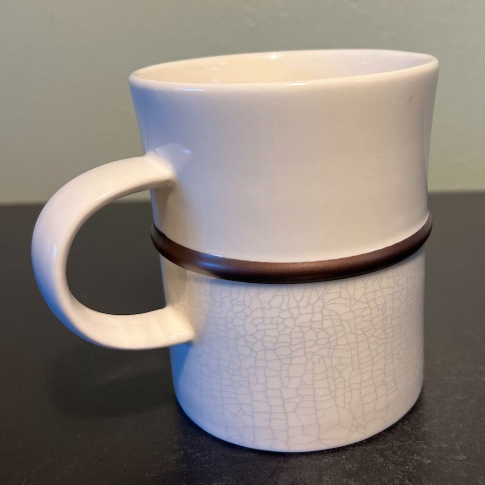 Dansk LUCIA Off-White Glossy Glaze Crackleware Stoneware Mug Cup Boho Hygge